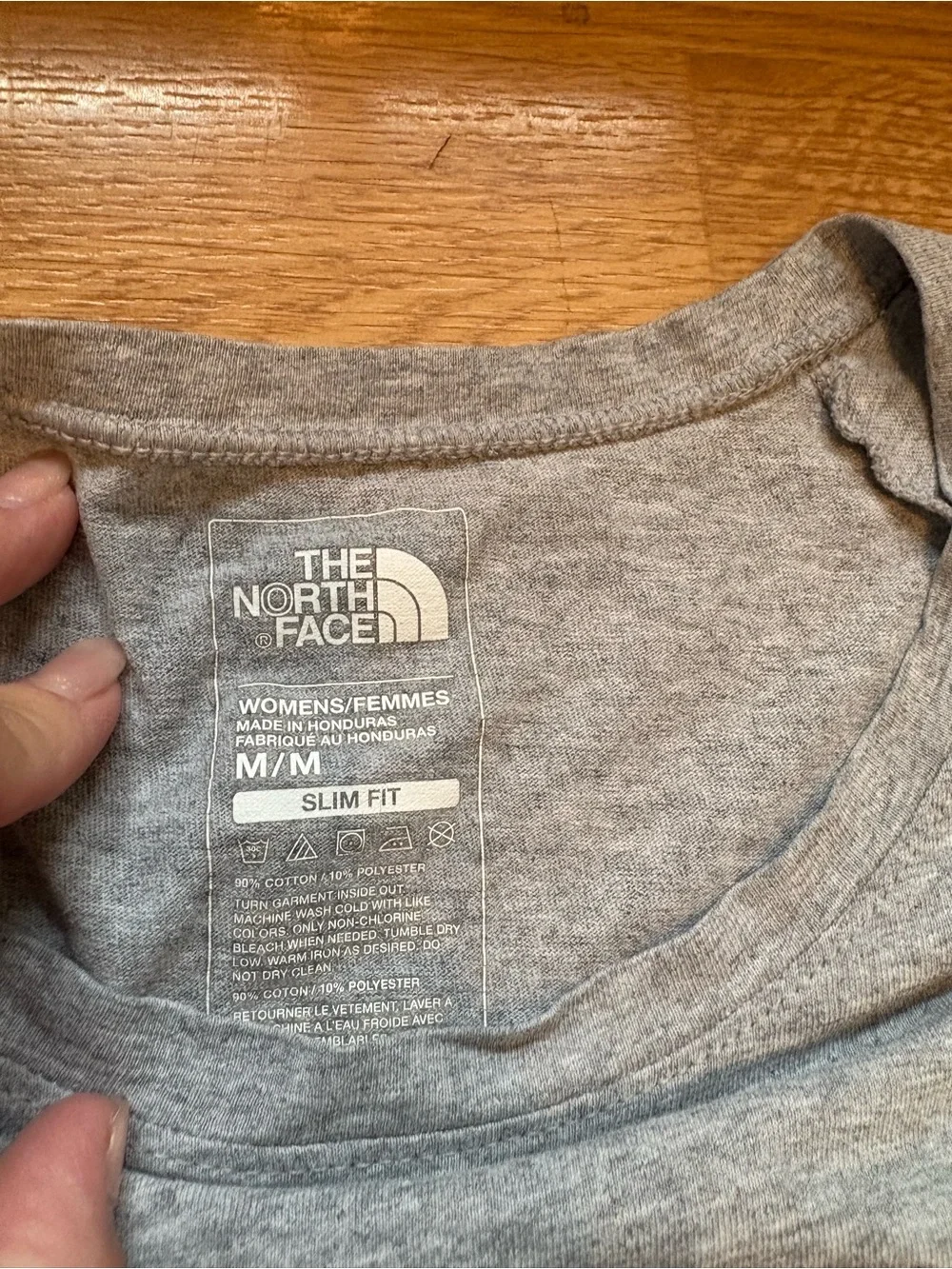 The North Face Gray Short Sleeve Tee with Purple Logo - Picture 4 of 6